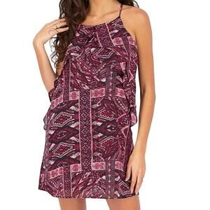 BCBGeneration Tribal Ikat Flutter Crossback Mini Dress Size Medium